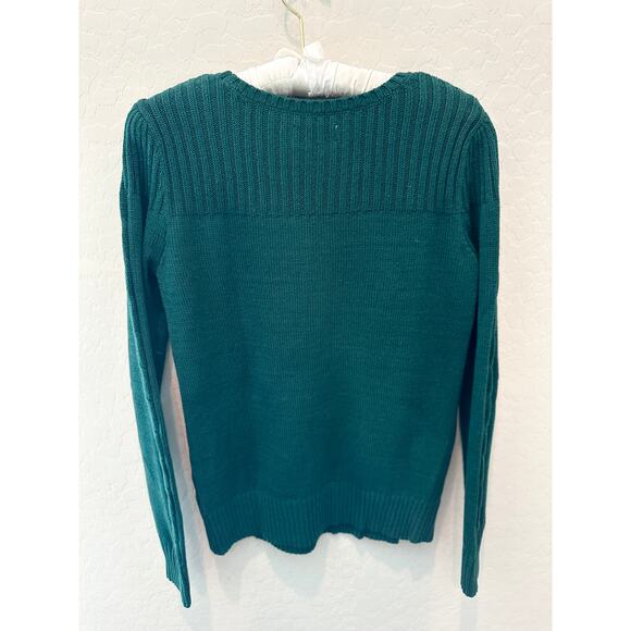 CROFT & BARROW | Dark Green Cable Knit Pullover Sweater | Women’s Small - Picture 5 of 8